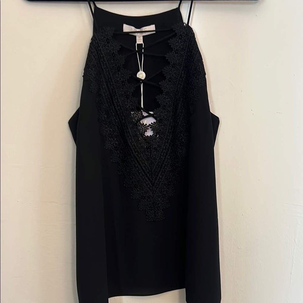 Chic Black Lace Halter Top